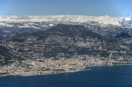 Aerial view on French Riviera Monaco Monte Carloの写真素材