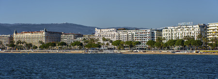 Hotels in Cannes on the famous Croisette Avenueの写真素材