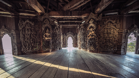 Wood carving Inside the Sanctuary of Truth Pattayaのeditorial素材