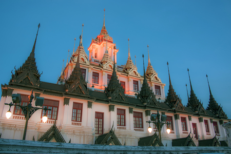Wat temple in Bangkok Ratchanatdaramの写真素材