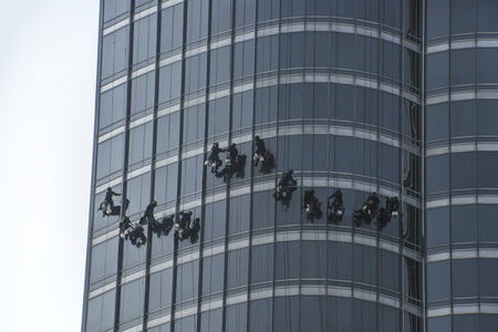 Team clean the buildingの写真素材