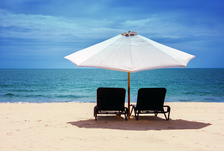 Umbrella on the beachの写真素材