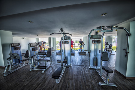 Fitness center in a buildingの写真素材