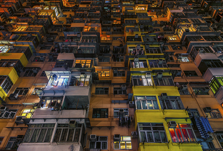 Hong Kong building facadeの写真素材