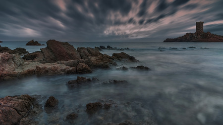 Coastline on the French Rivieraの写真素材