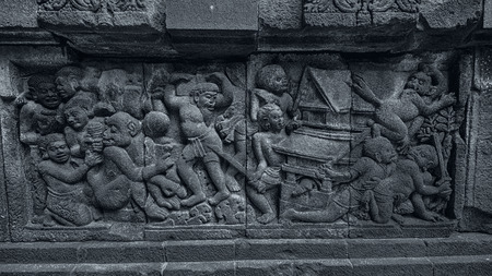 Low Relief in the templeの写真素材