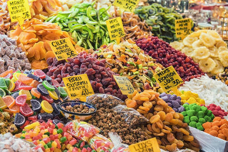 Shop of dried fruit in Grand Bazzar, Istanbul