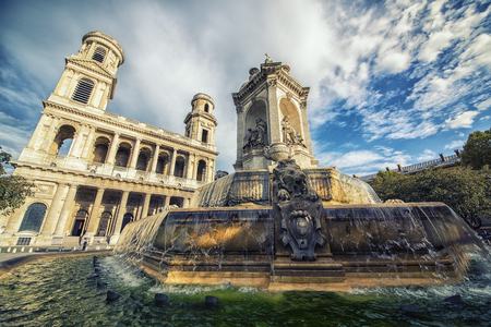 Saint-Sulpice church in Parisの写真素材