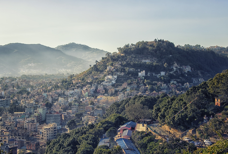 Kathmandu viewed from monkey templeの写真素材