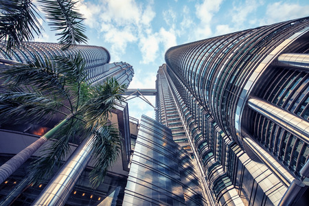 17 february 2017, Petronas Twin Towers in KLCC District Kuala Lumpurのeditorial素材