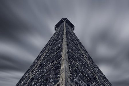 Top of the Eiffel tower viewed from the 2nd floorの写真素材
