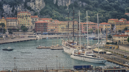 Harbor in Nice Franceの写真素材