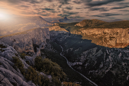 Verdon canyon near Castellane in Provenceの写真素材