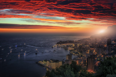 Monaco sunset viewed from La Turbie