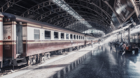 November 2015 - Bangkok, Thailand - Hua Lamphong Railway station in Bangkokのeditorial素材