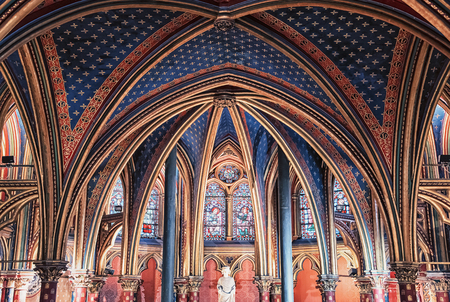 Stained glass of the Sainte Chapelle church in Parisのeditorial素材