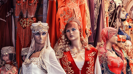 Plastic mannequins in the fashion shop in Grand Baazar, Istanbulの写真素材