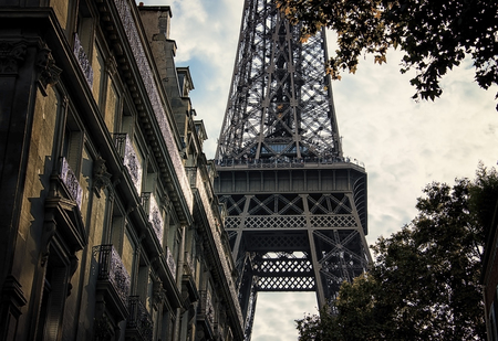Eiffel tower viewed from the streetのeditorial素材