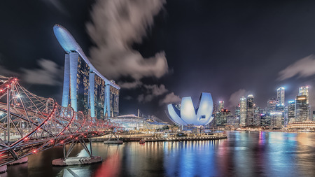 View of Marina Bay in Singapore City, Singaporeのeditorial素材