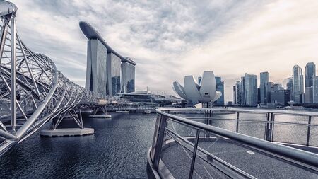 View of Marina Bay in Singapore City, Singaporeのeditorial素材