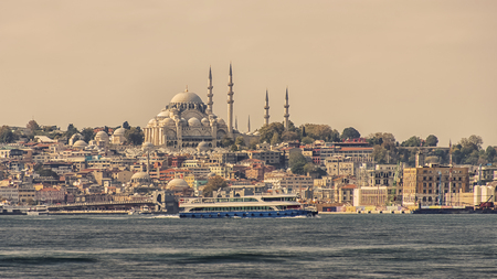 Istanbul cityscape with the view we Suleymaniye Camii mosqueの写真素材