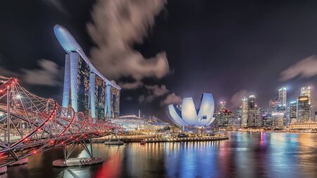 View of Marina Bay in Singapore City, Singaporeのeditorial素材