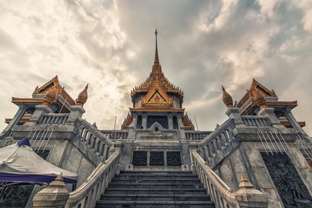 Wat Traimit temple with the golden buddha in Bangkokの写真素材