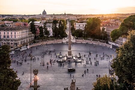 The city of Rome at sunset