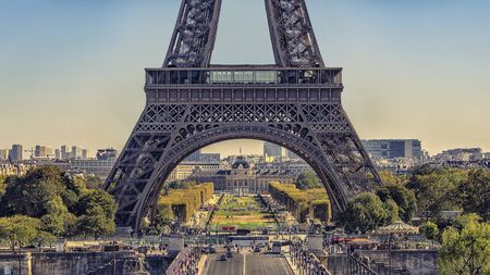Eiffel tower in Paris viewed from the Trocadero