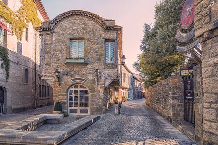 View of the medieval old town of Carcassonne in Franceのeditorial素材
