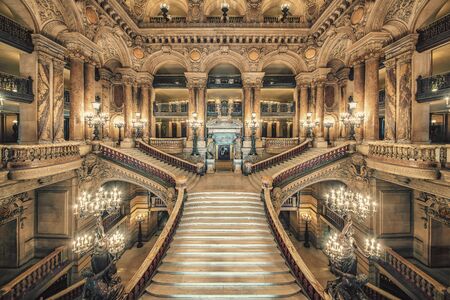 Stairway inside the Garnier Palace, opera house in Parisのeditorial素材