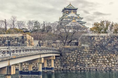 Osaka castle in winter in Japanのeditorial素材