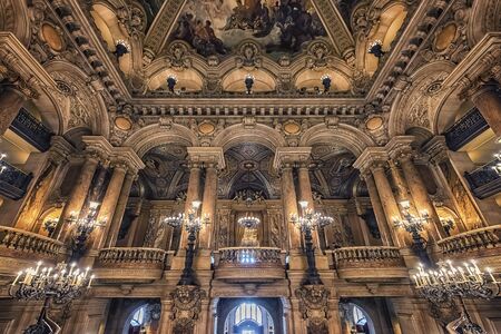 Inside the Garnier Palace, opera house in Parisのeditorial素材