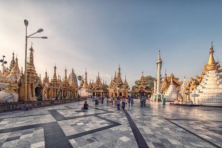 Shwedagon Pagoda in Yangon, Myanmarのeditorial素材