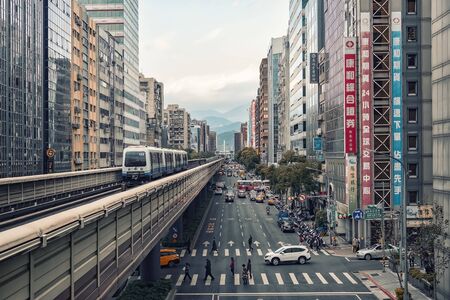 Taipei city view from MRT stationのeditorial素材