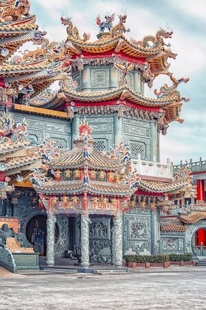Facade of the Fengtian Temple in Taiwanのeditorial素材