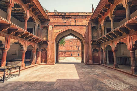 Architecture in the Agra Fort, Uttar Pradesh, Indiaのeditorial素材