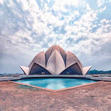 Lotus temple in New Delhi, Indiaのeditorial素材