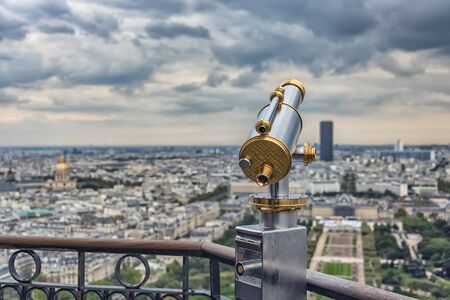 Binoculars or telescope in Parisの写真素材