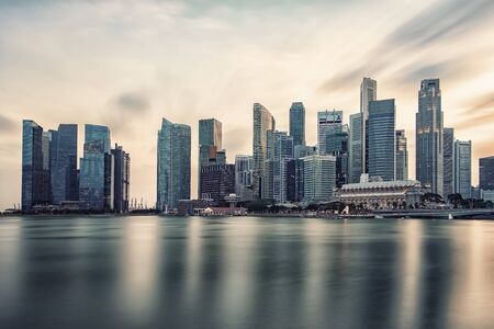Singapore city in the eveningの写真素材