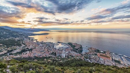 Monaco on the French Riviera in the morningの写真素材