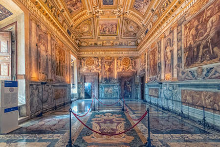 Inside the castle Sant 'Angelo next to the Tiber river and Vatican in Romeのeditorial素材