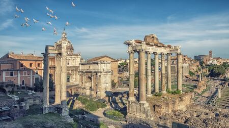 The Roman Forum in Romeの素材 [FY310149014933]