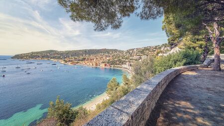 Villefranche-sur-mer on the French Riviera in summerの写真素材