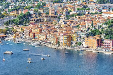Villefranche-sur-mer on the French Riviera in summerの写真素材