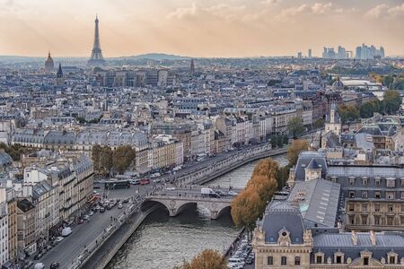 Paris city panorama at sunsetの写真素材