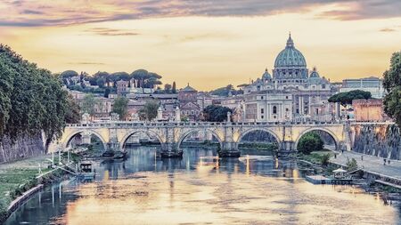 The city of Rome at sunsetの写真素材