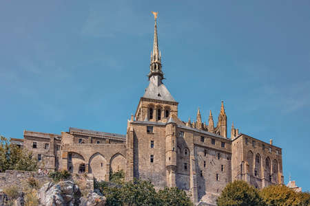 Mont Saint Michel village, an UNESCO world heritage site in Normandy, Franceのeditorial素材