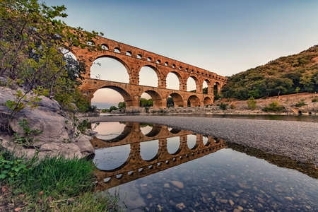 Pont du Gard in France, an UNESCO world heritage siteのeditorial素材