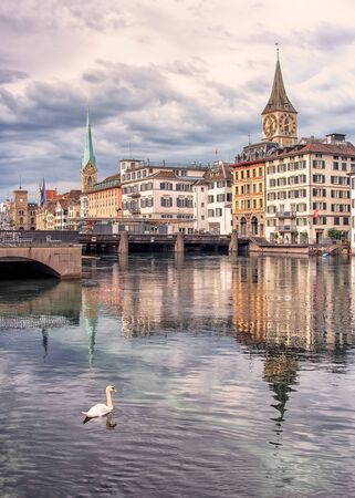 Zurich city in the daytime, Switzerlandの写真素材